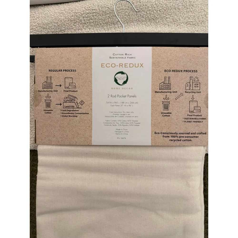 ECO-REDUX Beige Home Decor Curtains & Drapes One Size